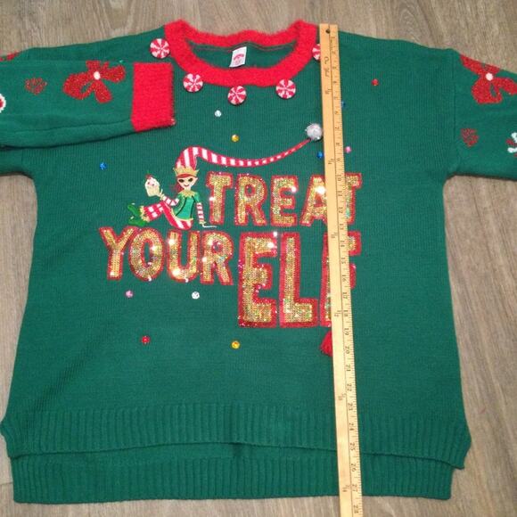 Ugly Christmas Sweater Elf themed XL 16/18 - Picture 7 of 7